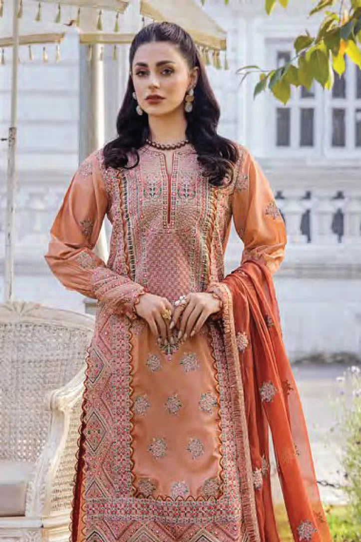 3 Piece Eshaisha Festive Lawn Embroidered Collection - 01