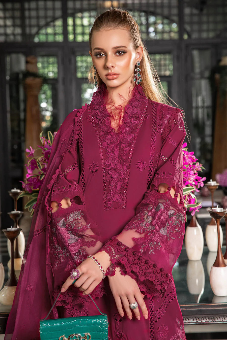 Maria B Luxury Lawn 3 Piece Stitched Suit - 02