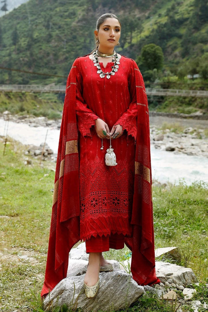 Tehzeeb By Riaz Arts Embroidered Leather Peach Suits Collection - 01