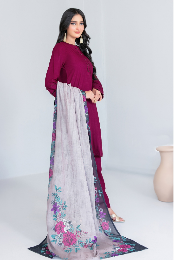 3 Piece Stitched FANCY SHAWL DIGITAL PRINT Asmera Collection'25 By Tawakkal D-5733