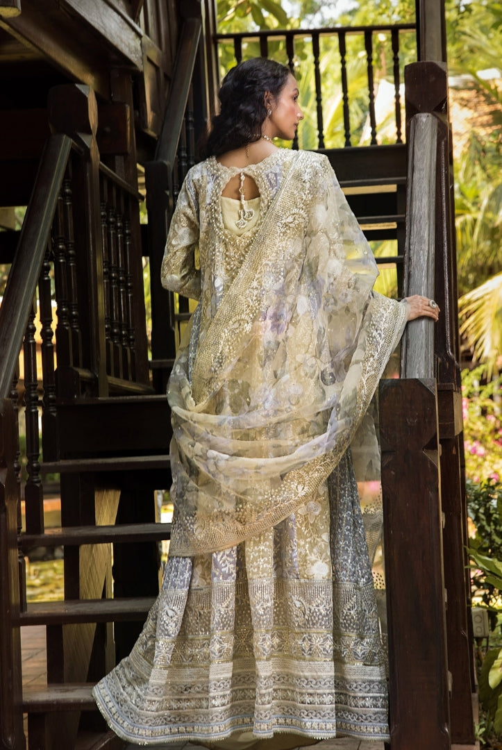 Roohi By Mushq 4 Piece Stitched Embroidered Organza Suit - RIYA