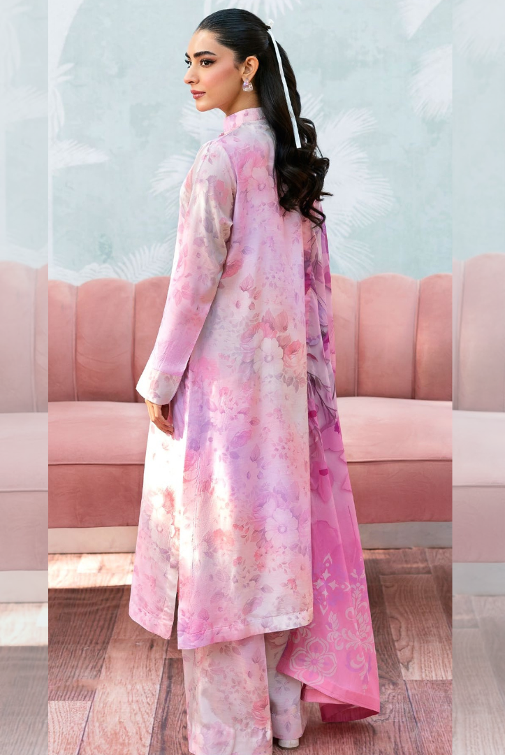 3 Piece Stitched Digital Printed Rawsilk Suit – AFSANAH