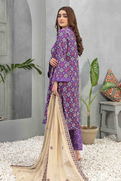 3Piece Stitched Suit By Tawakkal Zaira - 01