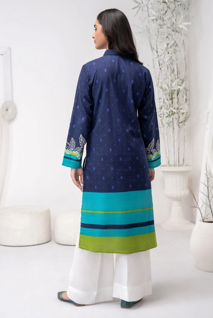 1 Pc Stitched Printed Khaddar Shirt By Limelight Winter Collection - 01