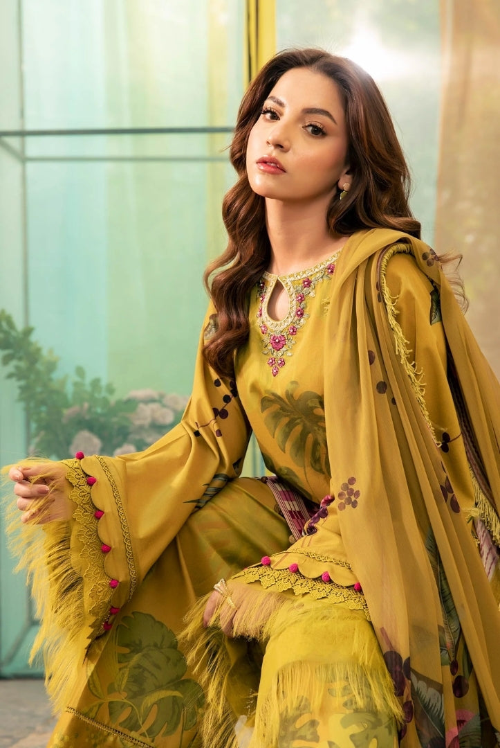 3 Piece Stitched Embroidered Suit From M.Basics By Maria.B Lawn Vol'1 Collection - 01
