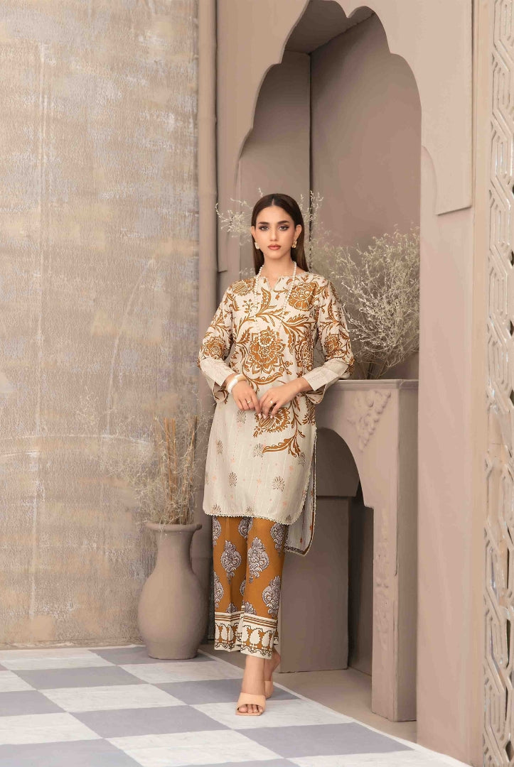 2 Piece Stitched Staple Sigital Print Saliha by Tawakkal Vol-1 - 1