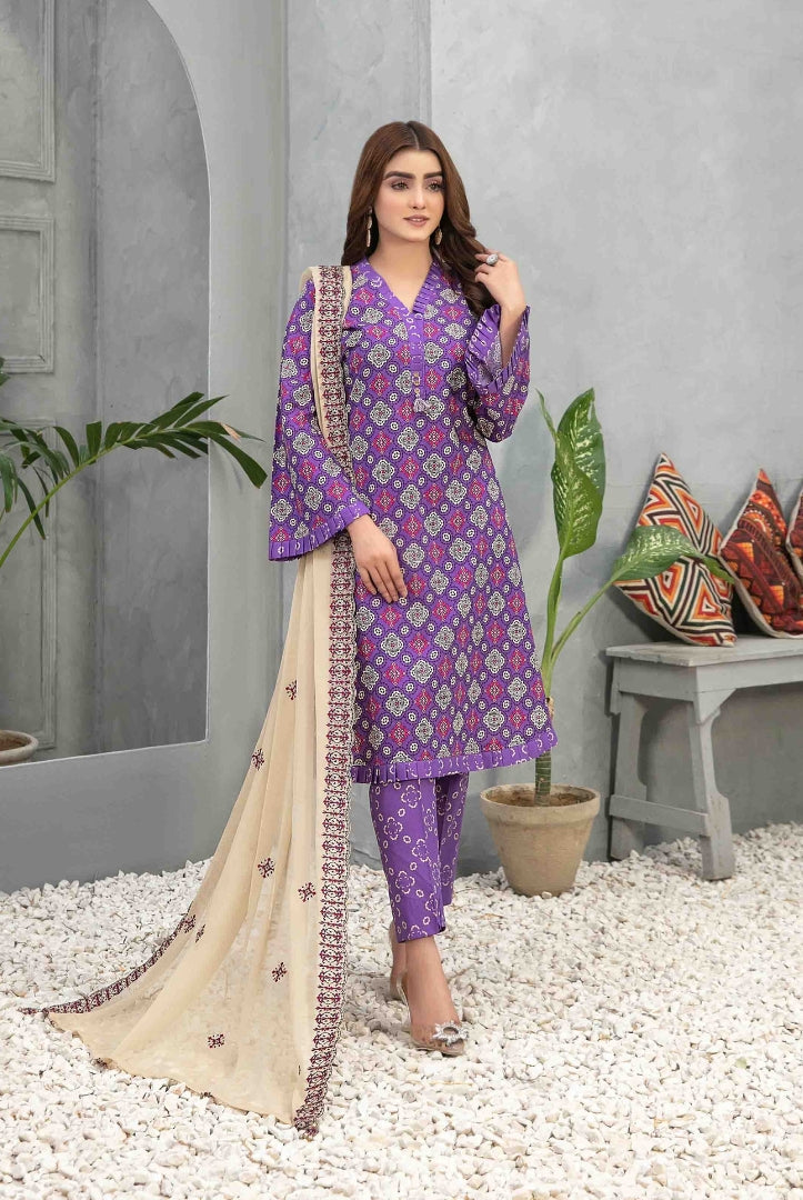 3Piece Stitched Suit By Tawakkal Zaira - 01