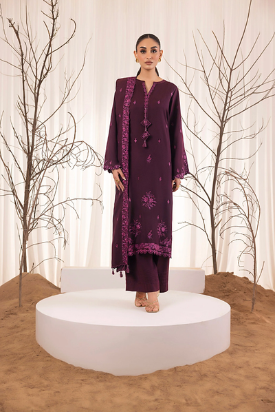 3 Piece Stitched Embroidered Cashmi Wool With Lakhany Winter Embriodered Shawl collection 01