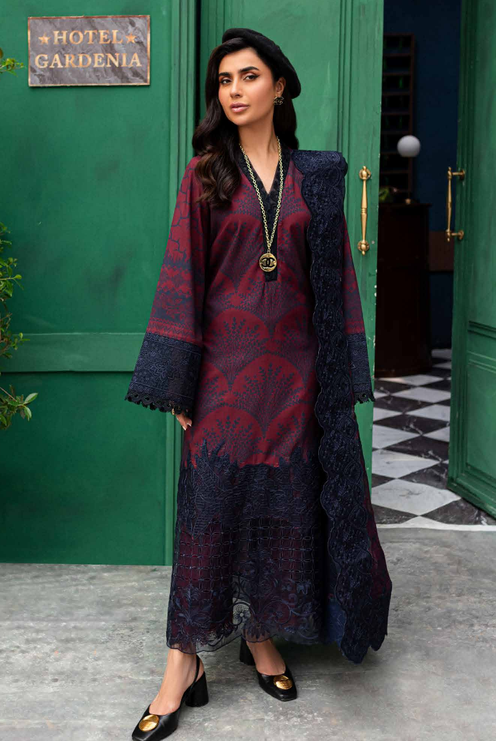 3 Piece Stitched Embroidered Suits From Gardenia By Nureh - 01