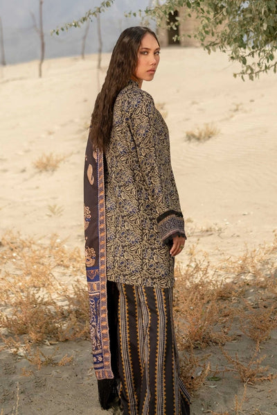 3 Piece Stitched Printed Marina Twill Suit From M.Basics By Maria.B Collection - 01