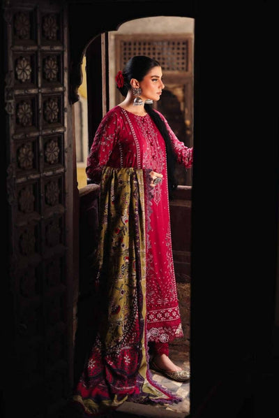 3 Piece Stitched Embroidered Jacquard Suits Collection By Nureh Maya Linen - 01