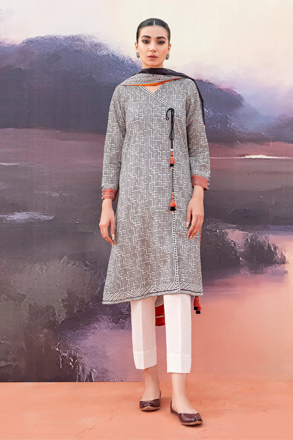 Sahar Print Edit 3 Piece Stitched Suit - 05