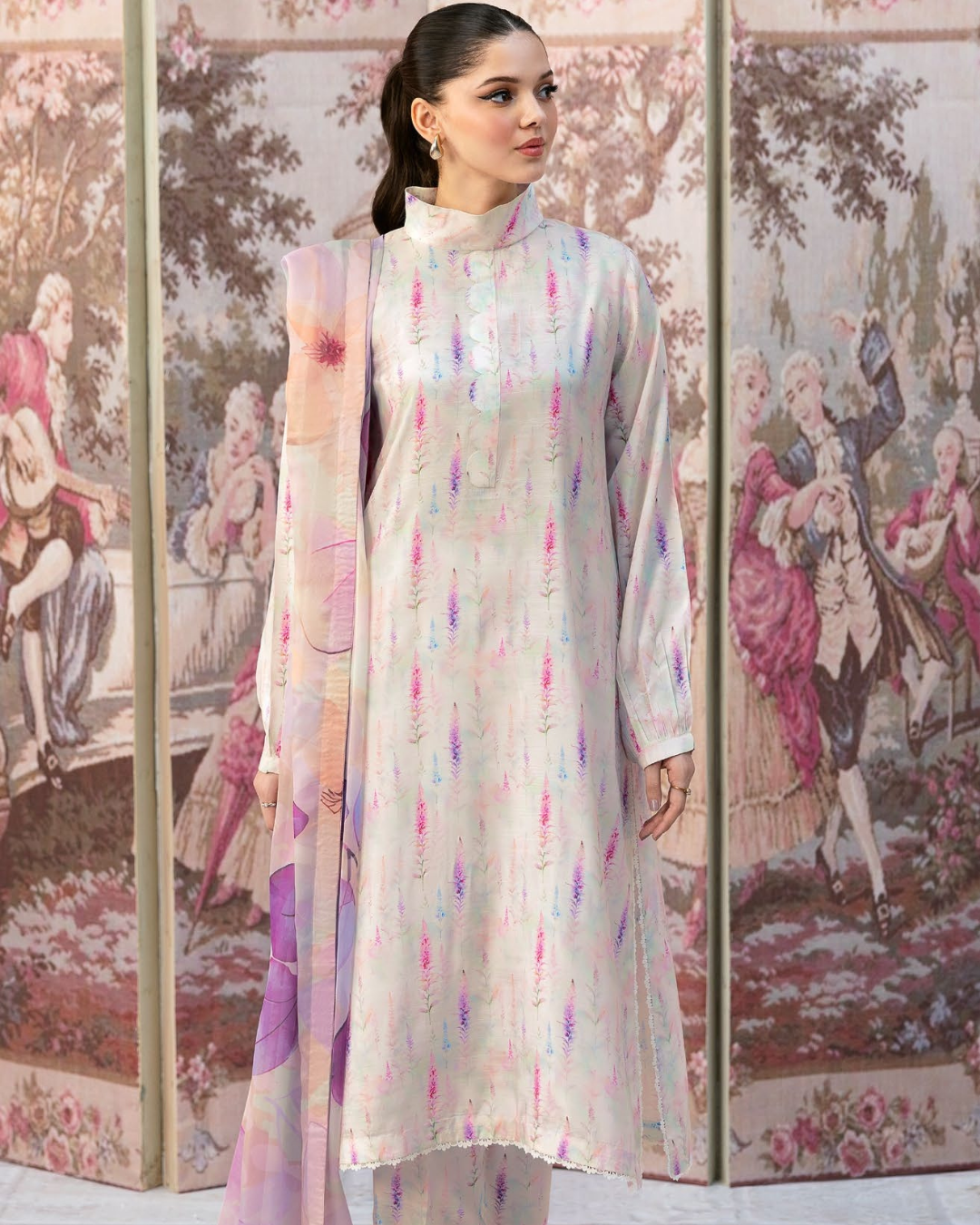 3 Piece Stitched Digital printed Basics Lawn Rawsilk From AFSANAH AR-110