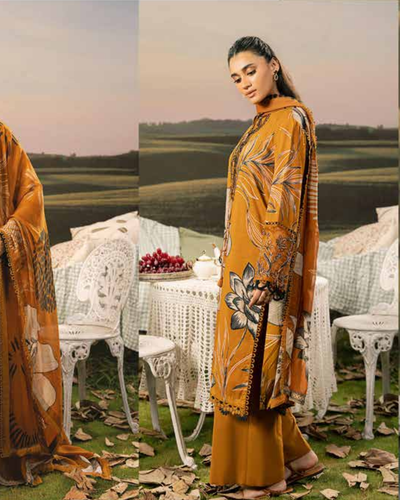 3 Piece Stitched Embroidered Linen Casual - Pre/Fall 25 Winter M.Basics by MARIA.B  - MBPF#10