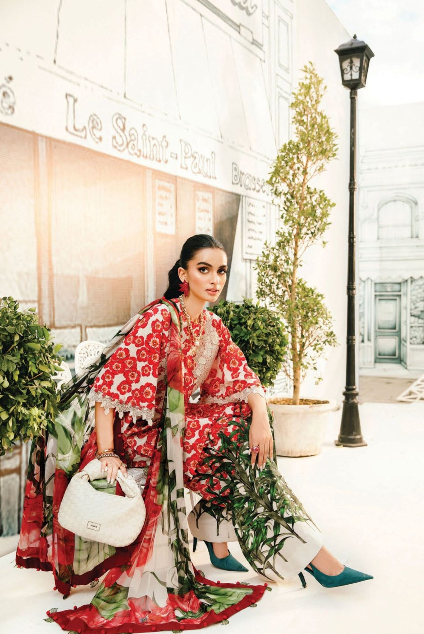 3 Piece Stitched Embroidered Lawn Suit From Maria.B By M.Prints Eid Edit Collection'25 - 10
