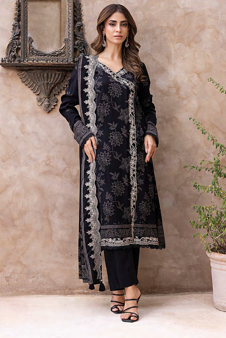 3 Piece Stitched Winter Essentials By LSM Lakhany Embroidered Cashmi Wool LG-RK-0067-A