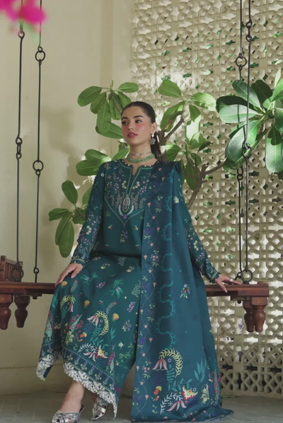 3 Piece Stitched Qalamkar Qprint'25 QW# 05 (B) AMIEL