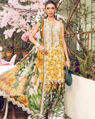 3 Piece Stitched Embroidered Lawn Suit From Maria.B By M.Prints Eid Edit Collection'25 - 09