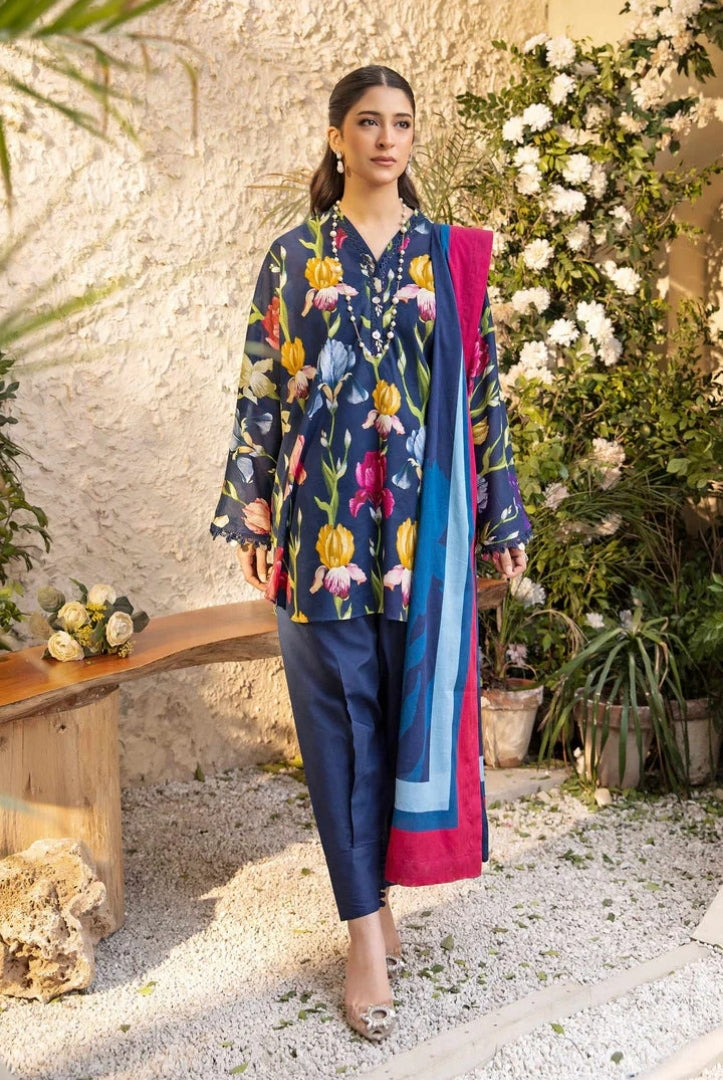 3 Piece Stitched Printed Lawn Suit From Maria.B By M.Basics Vol-01 Collection'25  Elaheh - 10