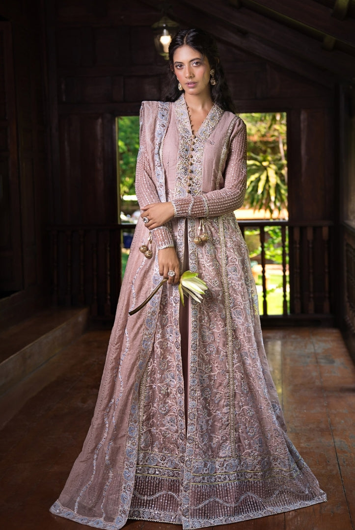 Roohi By Mushq 4 Piece Stitched Embroidered Organza Suit - JANVI