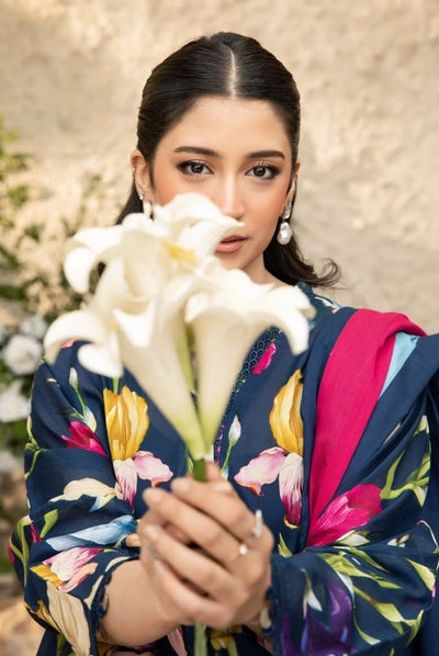 3 Piece Stitched Printed Lawn Suit From Maria.B By M.Basics Vol-01 Collection'25  Elaheh - 10