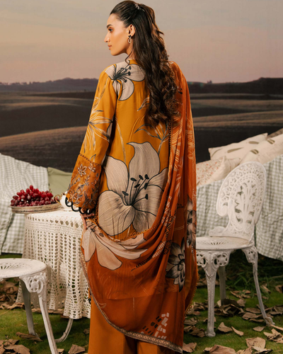 3 Piece Stitched Embroidered Linen Casual - Pre/Fall 25 Winter M.Basics by MARIA.B  - MBPF#10