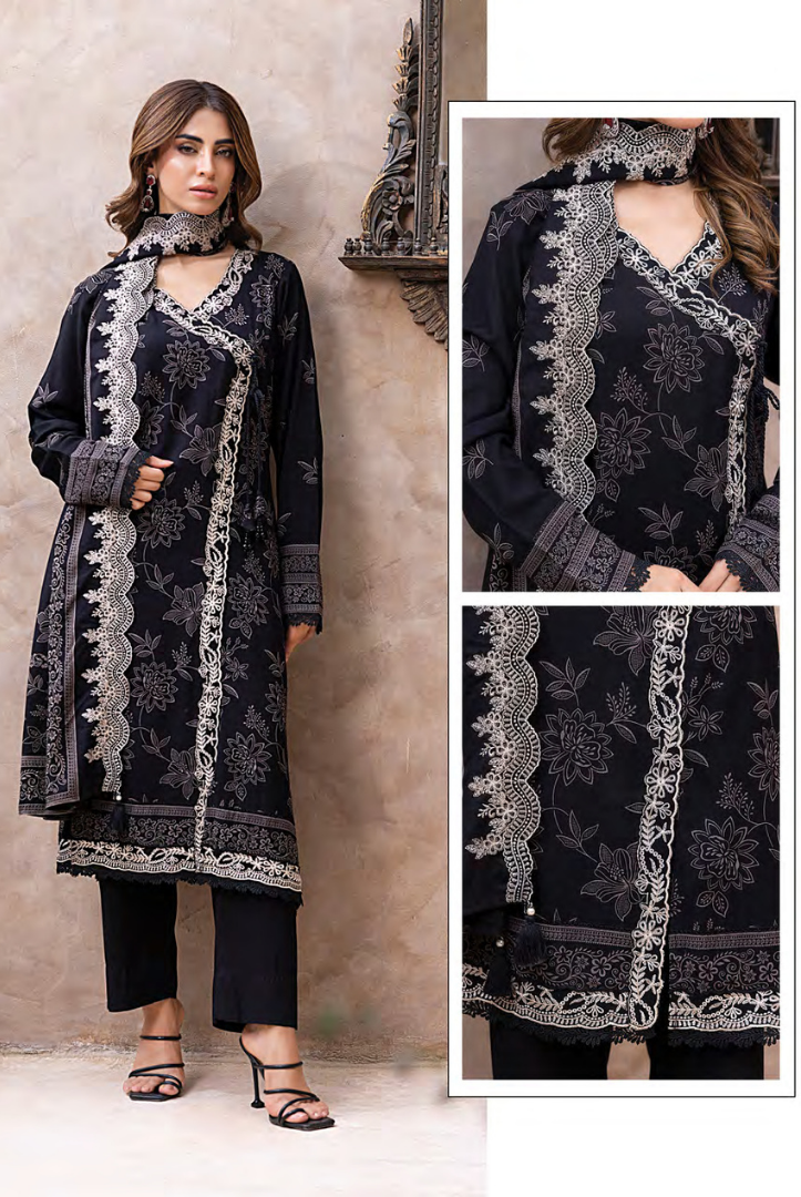 3 Piece Stitched Winter Essentials By LSM Lakhany Embroidered Cashmi Wool LG-RK-0067-A