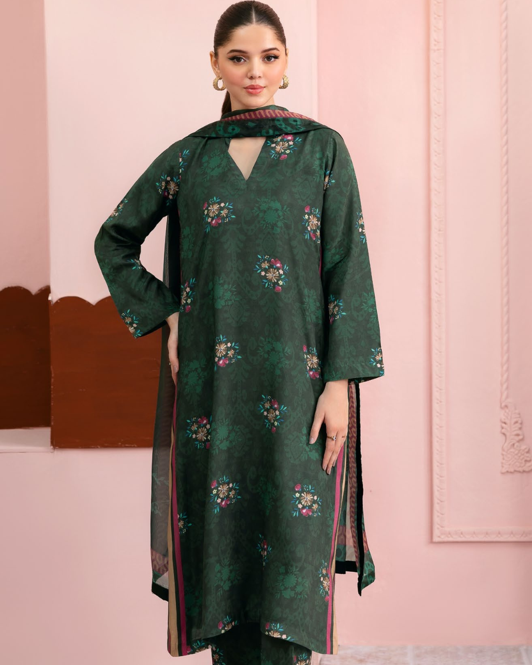 3 Piece Stitched Digital printed Lawn Basics Rawsilk From AFSANAH AR-111