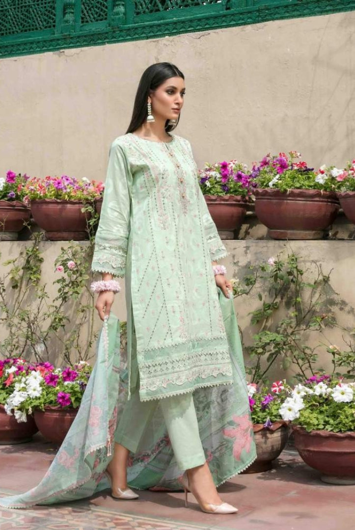 3 Piece Stitched Embroidered Jacquard Lawn Suit From Tawakkal Tradition of Love - 11
