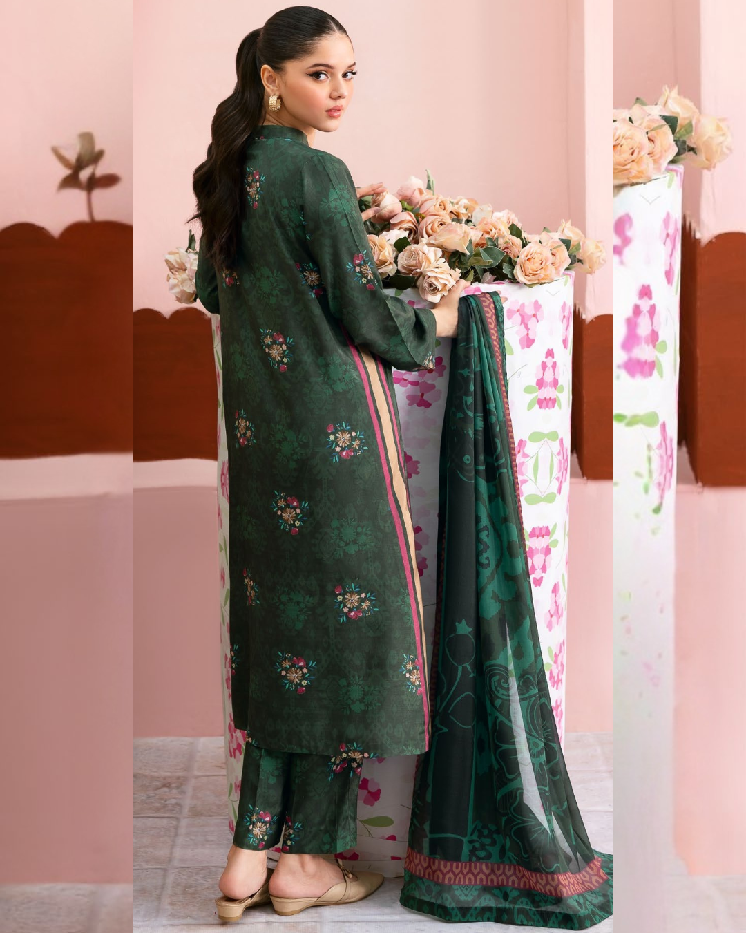 3 Piece Stitched Digital printed Lawn Basics Rawsilk From AFSANAH AR-111