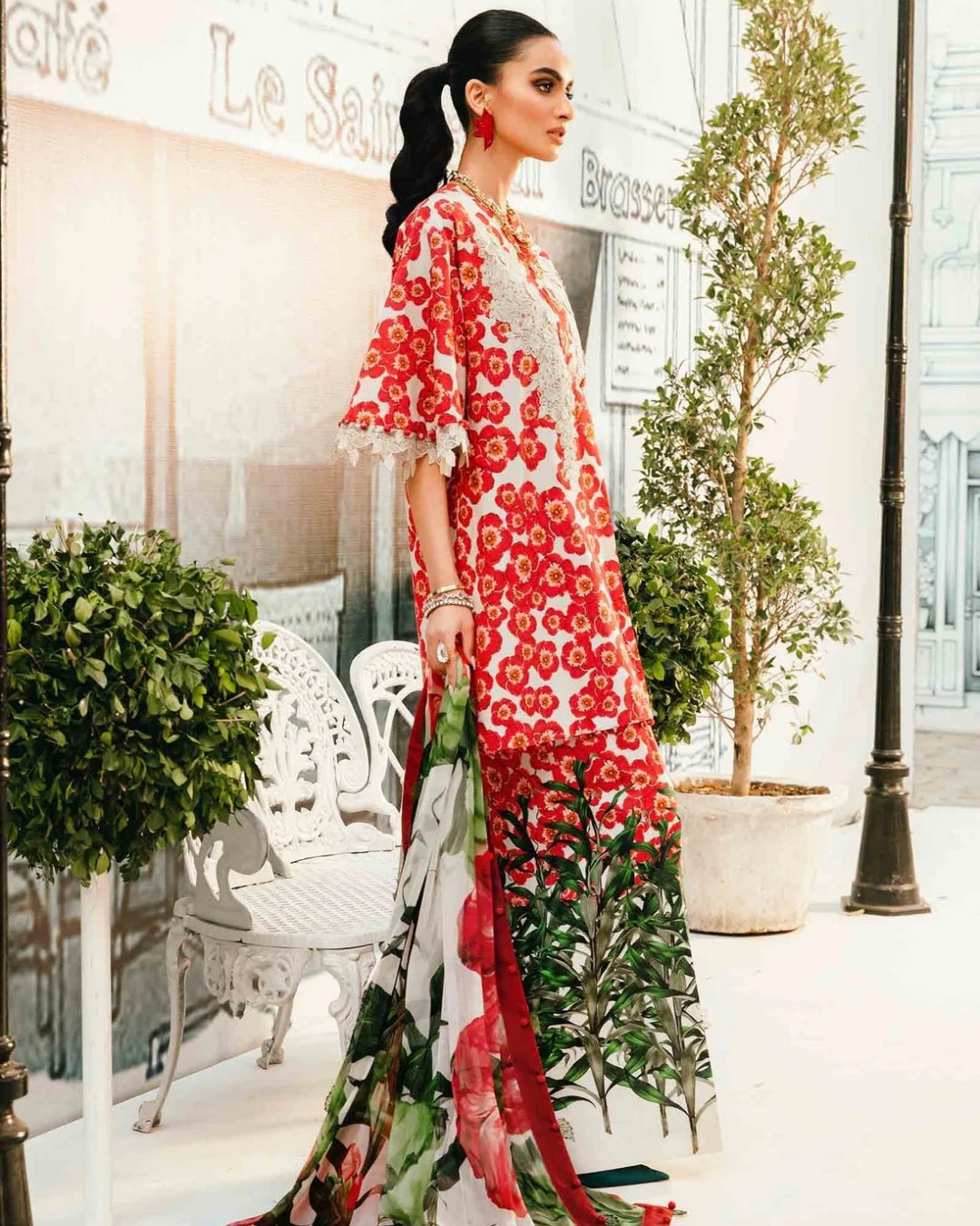 3 Piece Stitched Embroidered Lawn Suit From Maria.B By M.Prints Eid Edit Collection'25 - 10