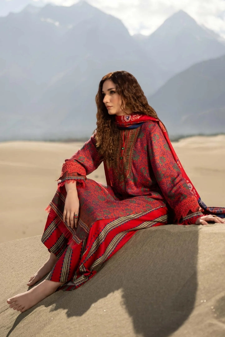 3 Piece Stitched Printed Marina Twill Suit From M.Basics By Maria.B Collection - 11