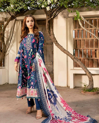 3 Piece Stitched Embroidered Lawn Suit From Maria.B By M.Basics Eid Collection'25-11