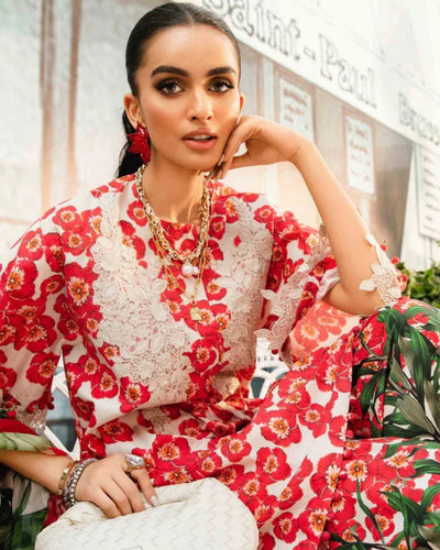 3 Piece Stitched Embroidered Lawn Suit From Maria.B By M.Prints Eid Edit Collection'25 - 10