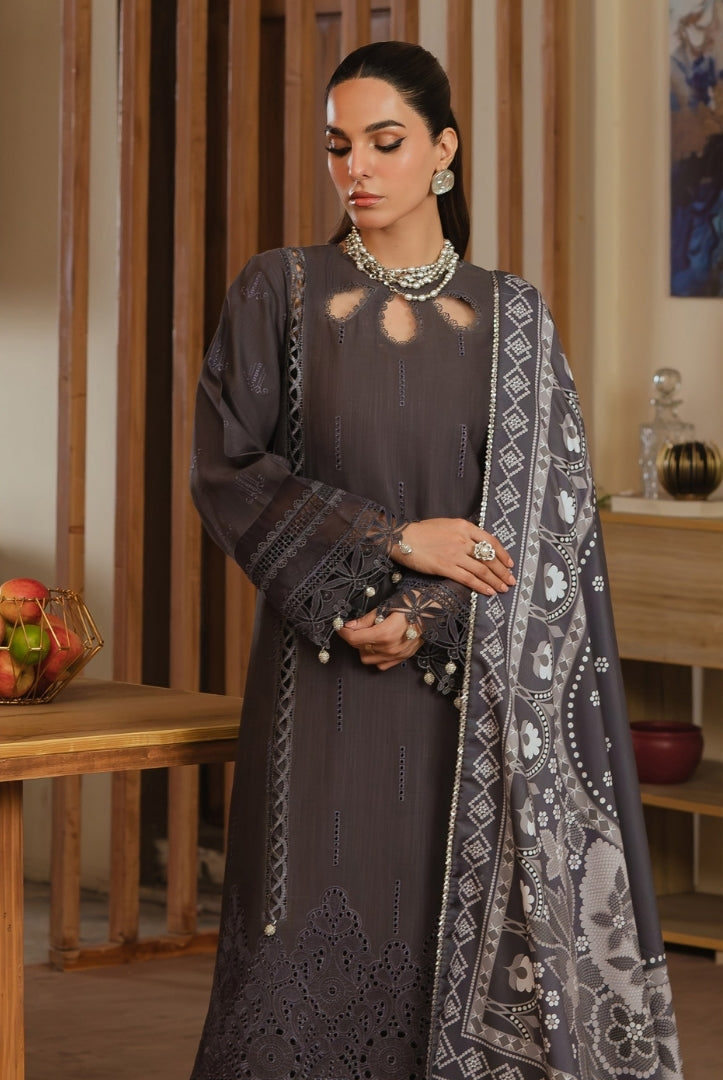 3 Pc Stitched Embroidered Khaddar Winter Collection'24 From Stella By Mahnur - MEHAK