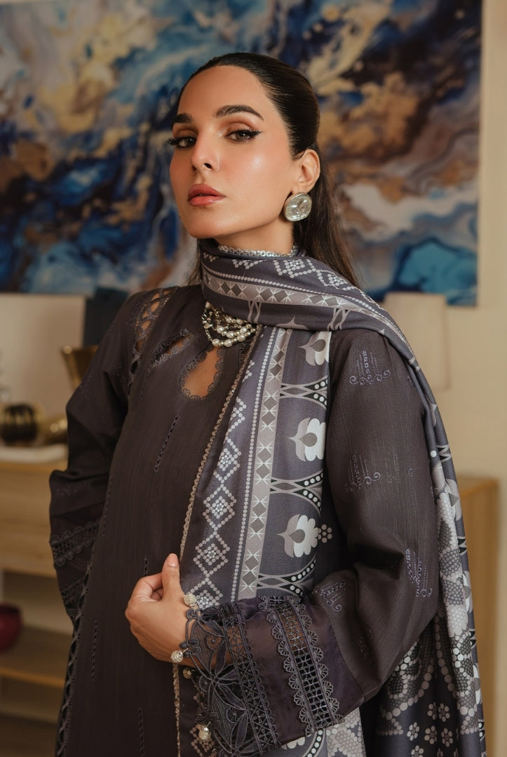 3 Pc Stitched Embroidered Khaddar Winter Collection'24 From Stella By Mahnur - MEHAK