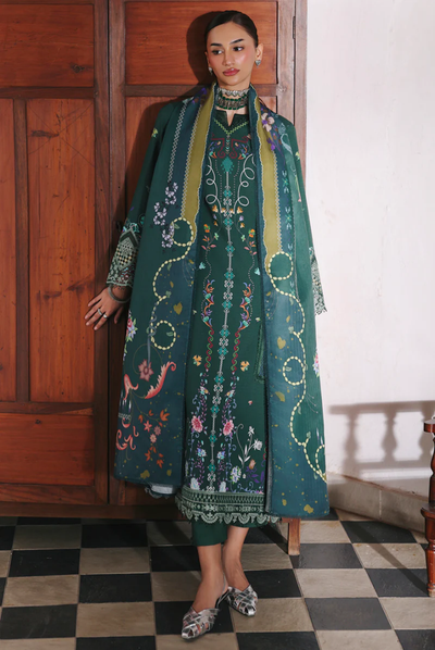 3 Piece Stitched Qalamkar Qprint'25 QW# 06 (A) KARLA