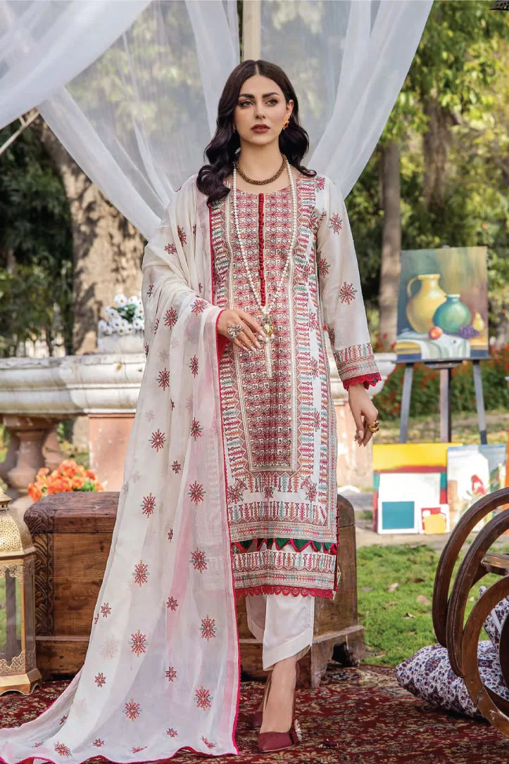 3 Piece Eshaisha Festive Lawn Embroidered Collection - 04