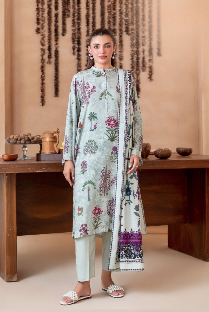 3 Piece Stitched Digital Printed Winter Linen From MALHAR EDIT'25 |  VOL 01 - 12