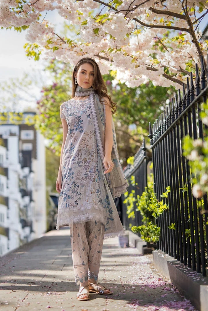 3 Piece Stitched Embroidered Printed Lawn Suit From Sobia Nazir Basics'25 Collection - 12