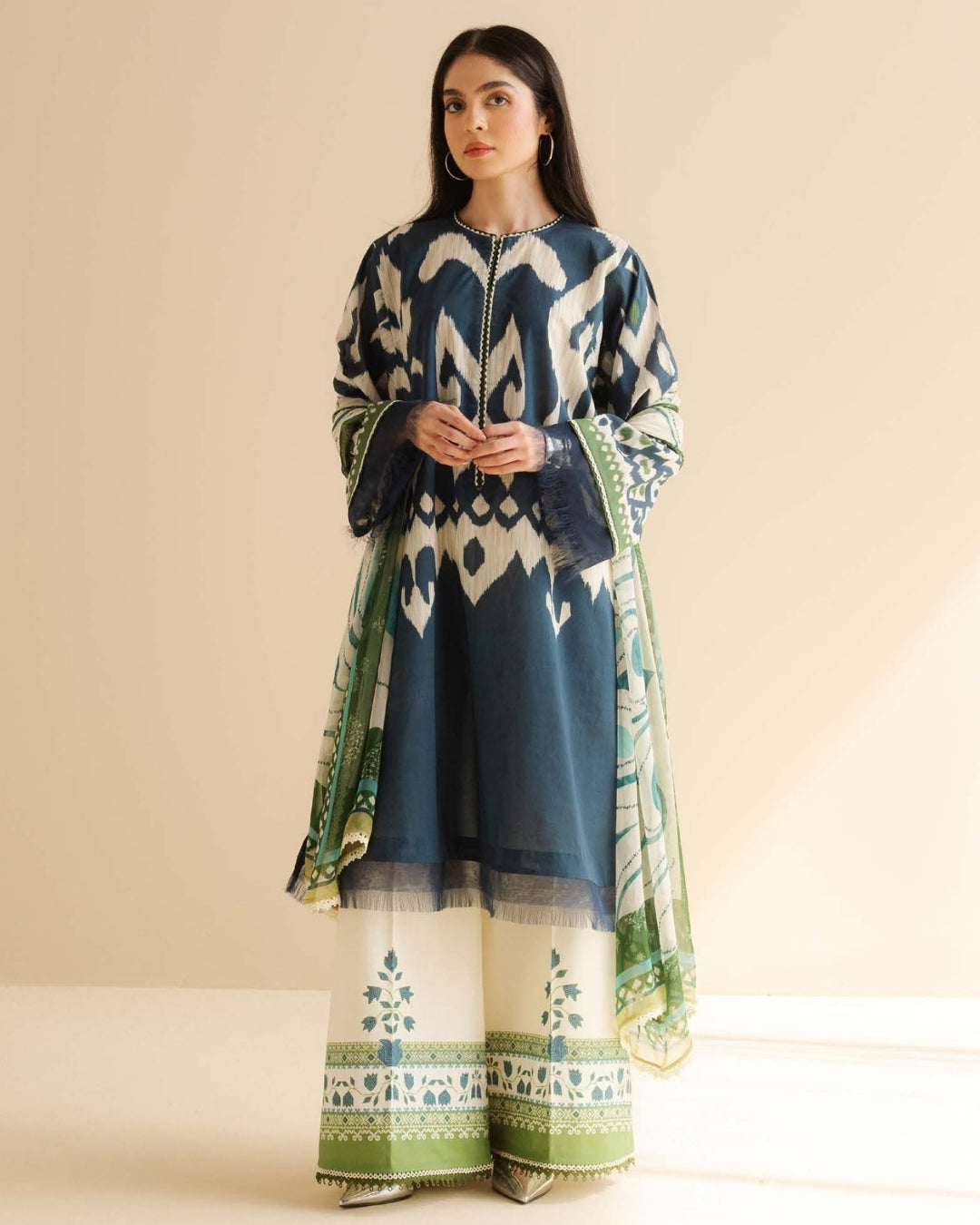 Coco Prints Drop Two By Zara Shahjahan 3 Piece Stitched Suit - 12