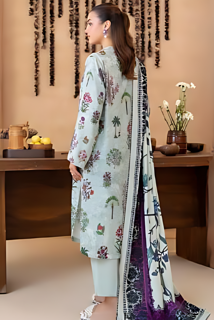 3 Piece Stitched Digital Printed Winter Linen From MALHAR EDIT'25 |  VOL 01 - 12