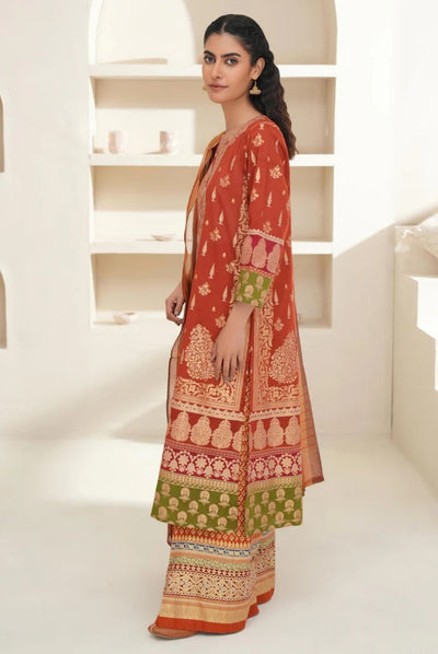 3 Pc Stitched Printed Lawn Suit By Limelight Summer Collection - 12
