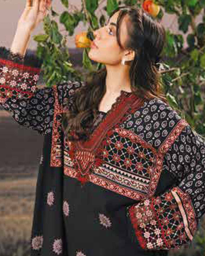 3 Piece Stitched Embroidered Linen Casual - Pre/Fall 25 Winter M.Basics by MARIA.B  - MBPF#12