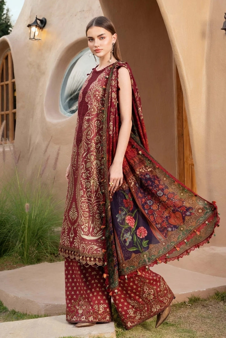 3 Piece Stitched Printed Lawn Suit From Maria.B M.Prints Spring Summer'25 Collection - 12