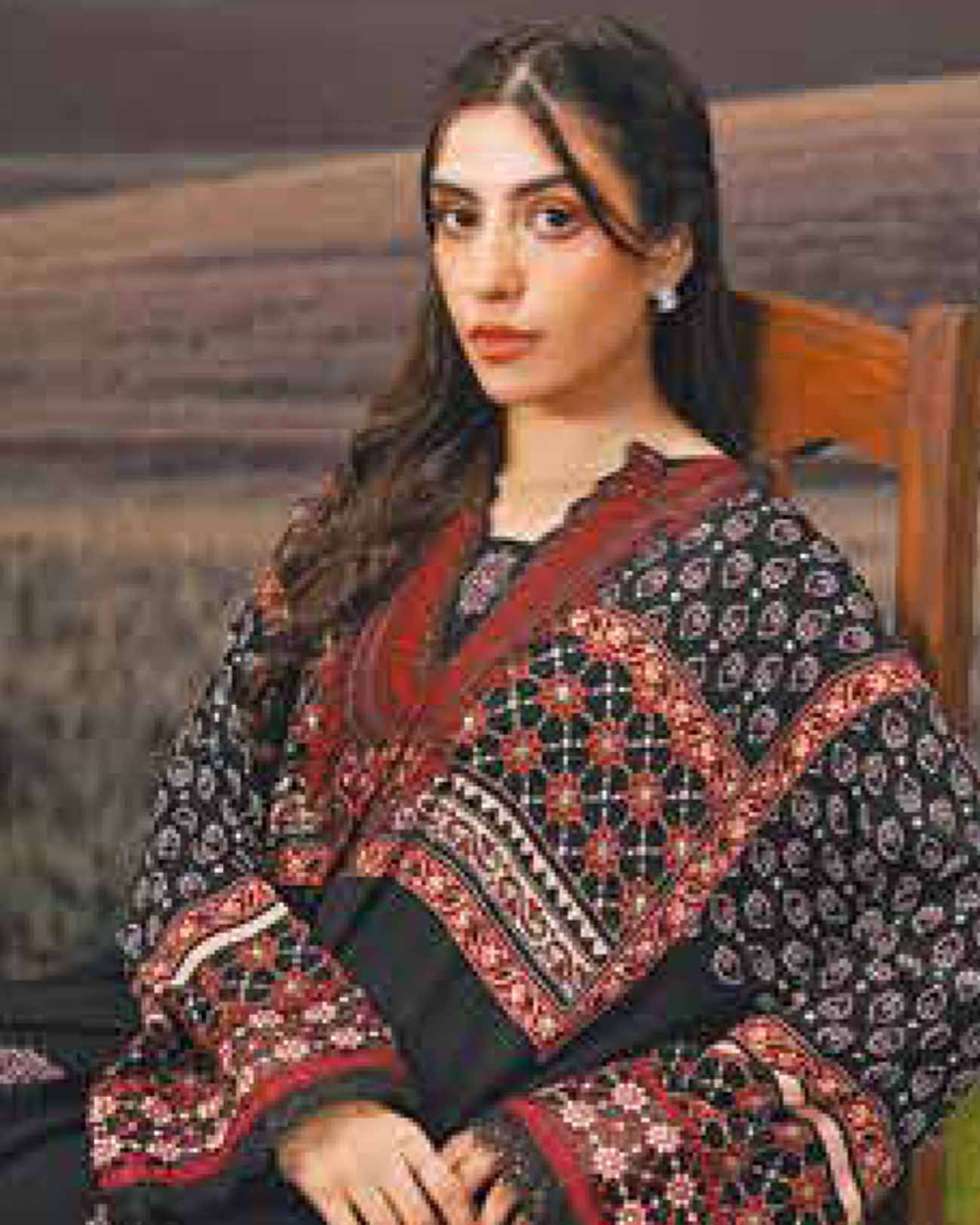 3 Piece Stitched Embroidered Linen Casual - Pre/Fall 25 Winter M.Basics by MARIA.B  - MBPF#12