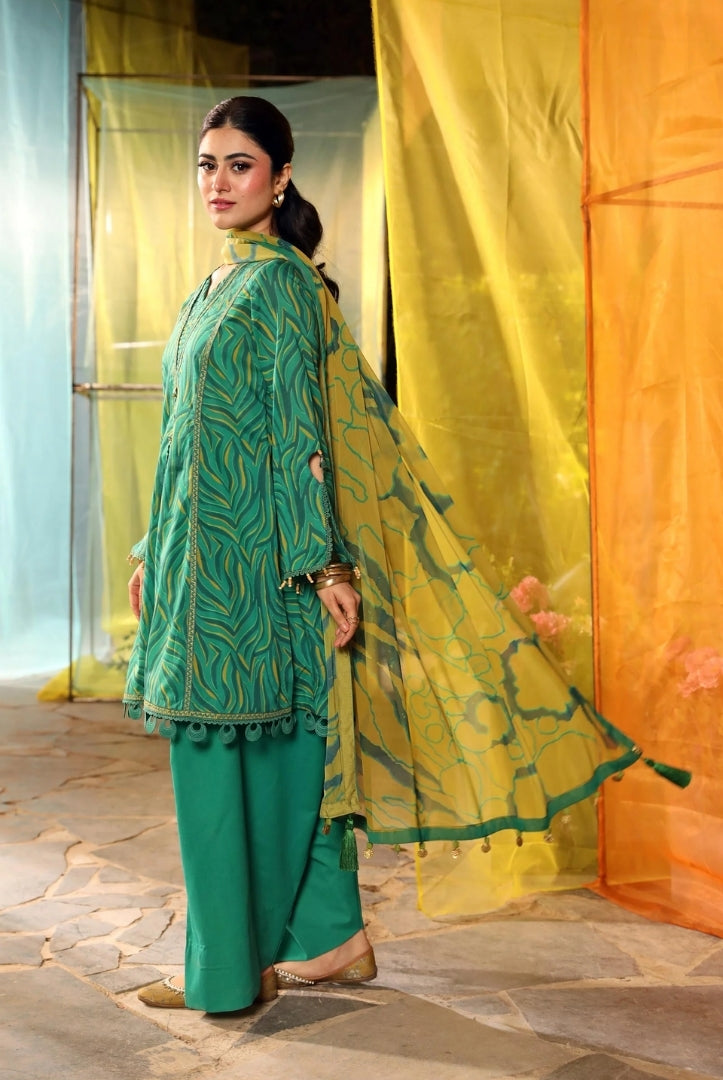 3 Piece Stitched Embroidered Suit From M.Basics By Maria.B Lawn Vol'1 Collection - 12