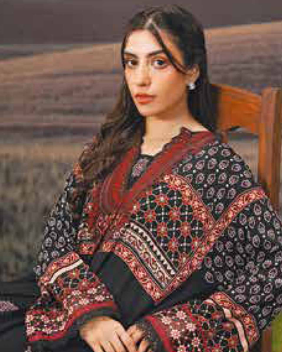 3 Piece Stitched Embroidered Linen Casual - Pre/Fall 25 Winter M.Basics by MARIA.B  - MBPF#12