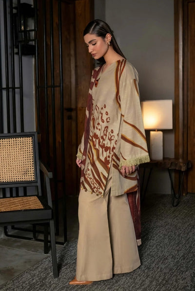 3 Piece Stitched Printed Khaddar Suit From M.Basics By Maria.B Collection - 12