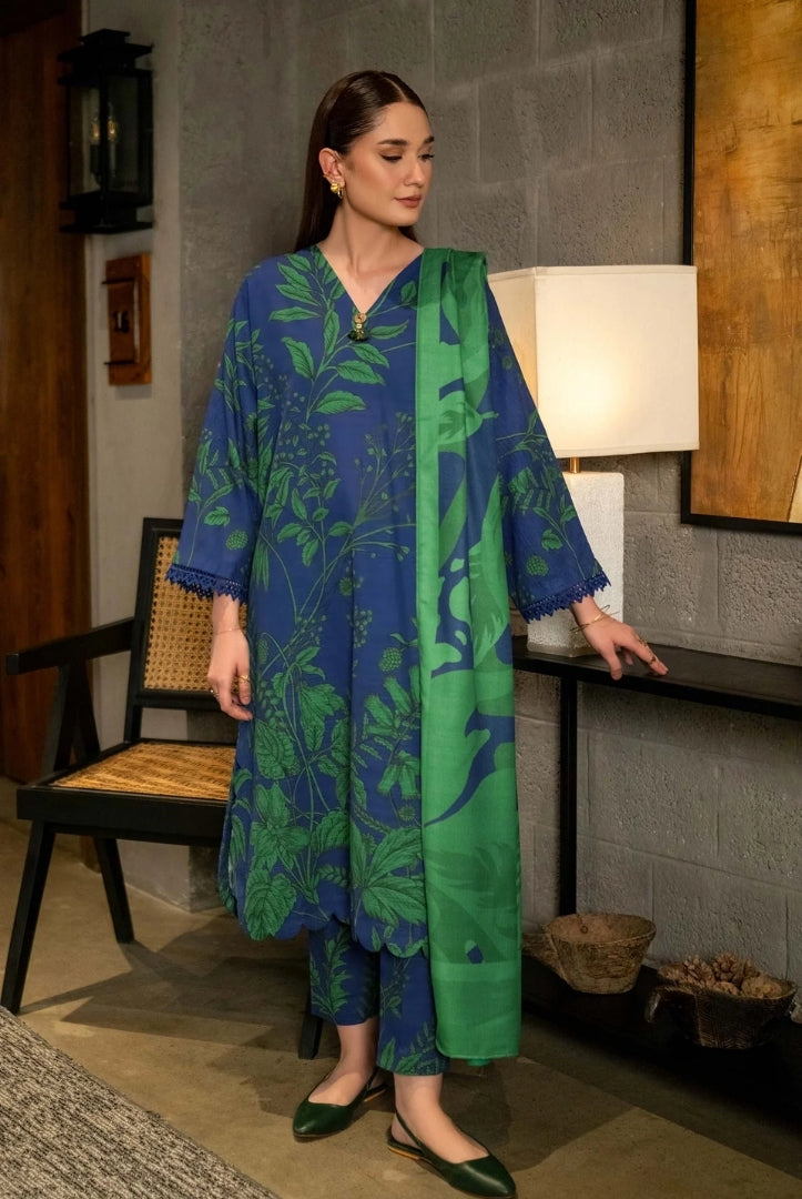 3 Piece Stitched Printed Khaddar Suit  From M.Basics By Maria.B Collection - 13